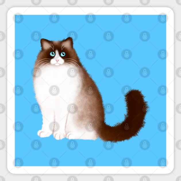 Ragdoll Cat Sitting Sticker by illucalliart